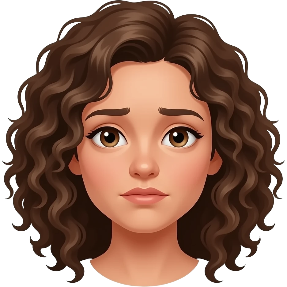 sad english woman with curly hair emoji