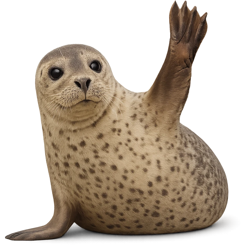seal waving its flipper emoji