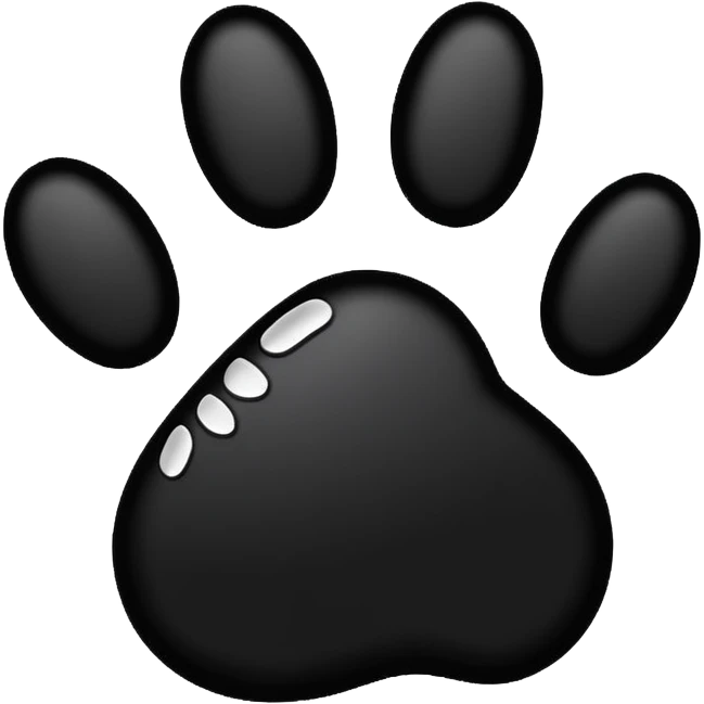 A drawn black paw, its not collered in and it is only the pawprint emoji