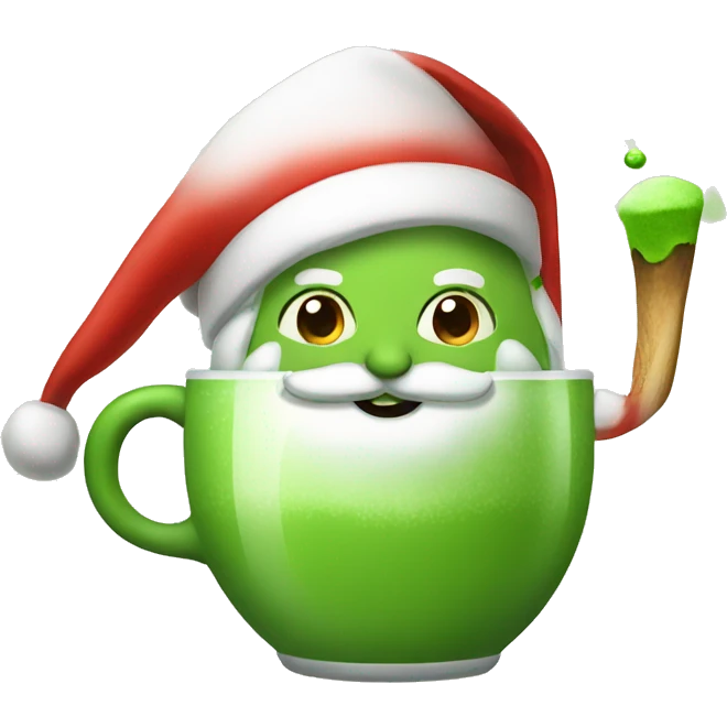 Santa drinking matcha  emoji