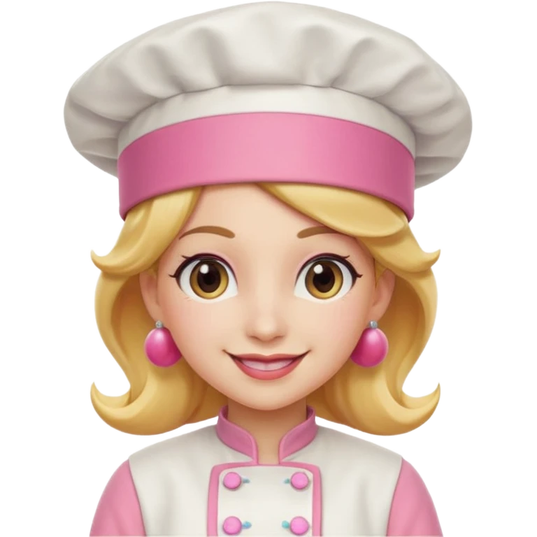 Pink chef hat princess peach emoji