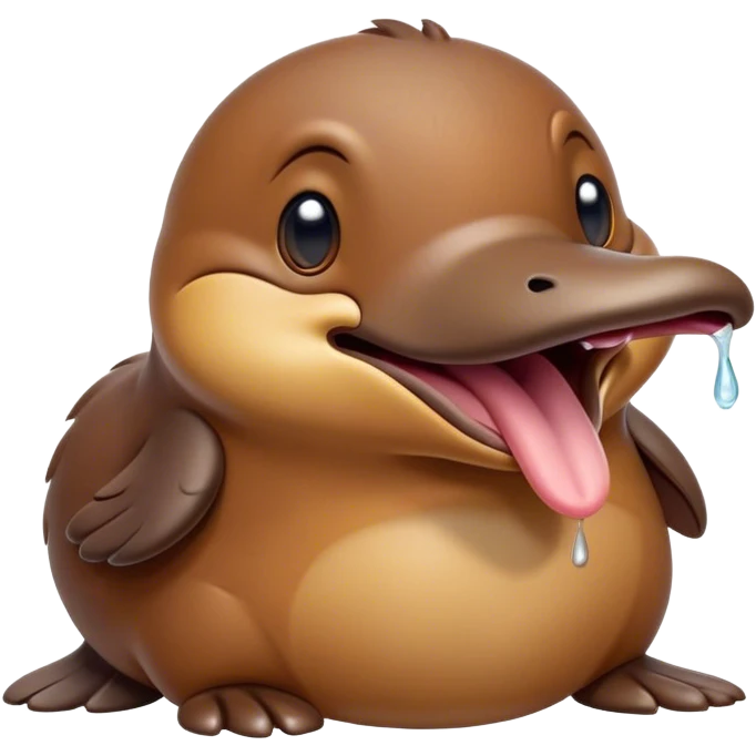 Cinematic Cute Yawning Platypus Portrait Emoji, Head tilted slightly with a dramatic, wide-open yawn, showcasing a soft, textured brown fur with a relaxed duckbill and droopy eyes in drowsy contentment, Simplified yet irresistibly adorable features, highly detailed, glowing with a soft, cozy glow, high shine, relaxed yet expressive, stylized with a touch of quirky charm, bright and endearing, soft glowing outline, capturing the essence of a sleepy yet affectionate platypus, so drowsy it feels like it could float out of the screen and curl up for a nap! emoji
