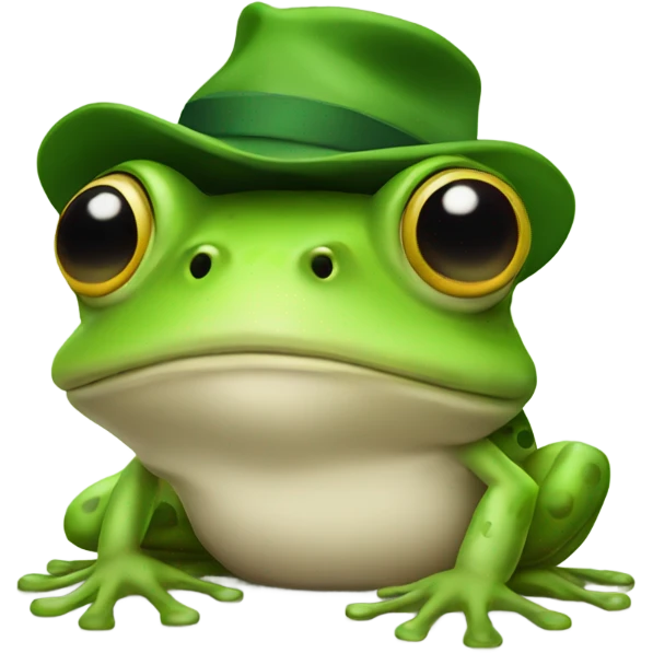 Frog with hat emoji
