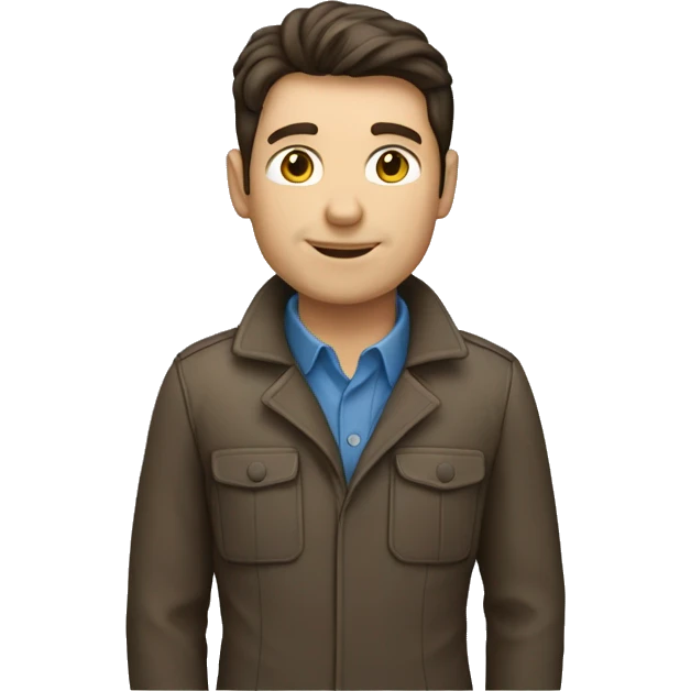 Brunette male geophysicist standing emoji