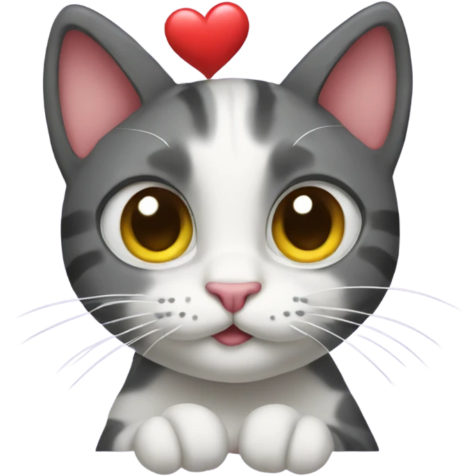 cat holding up a heart emoji