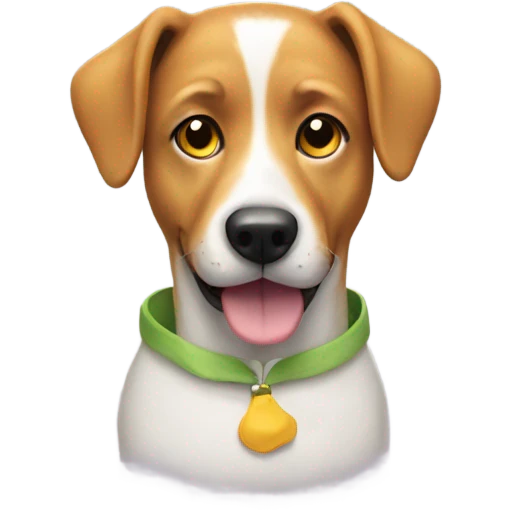 Dog wearing duck emoji