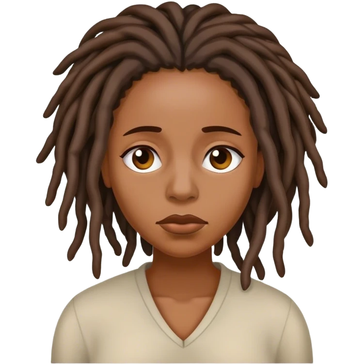 Black woman with locs feeling sick  emoji