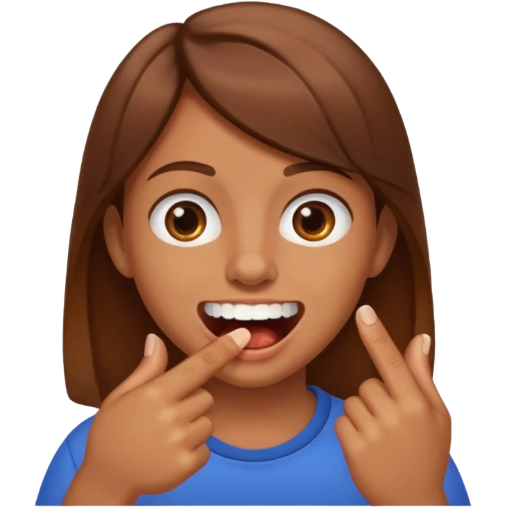 Mordiéndose el dedo emoji