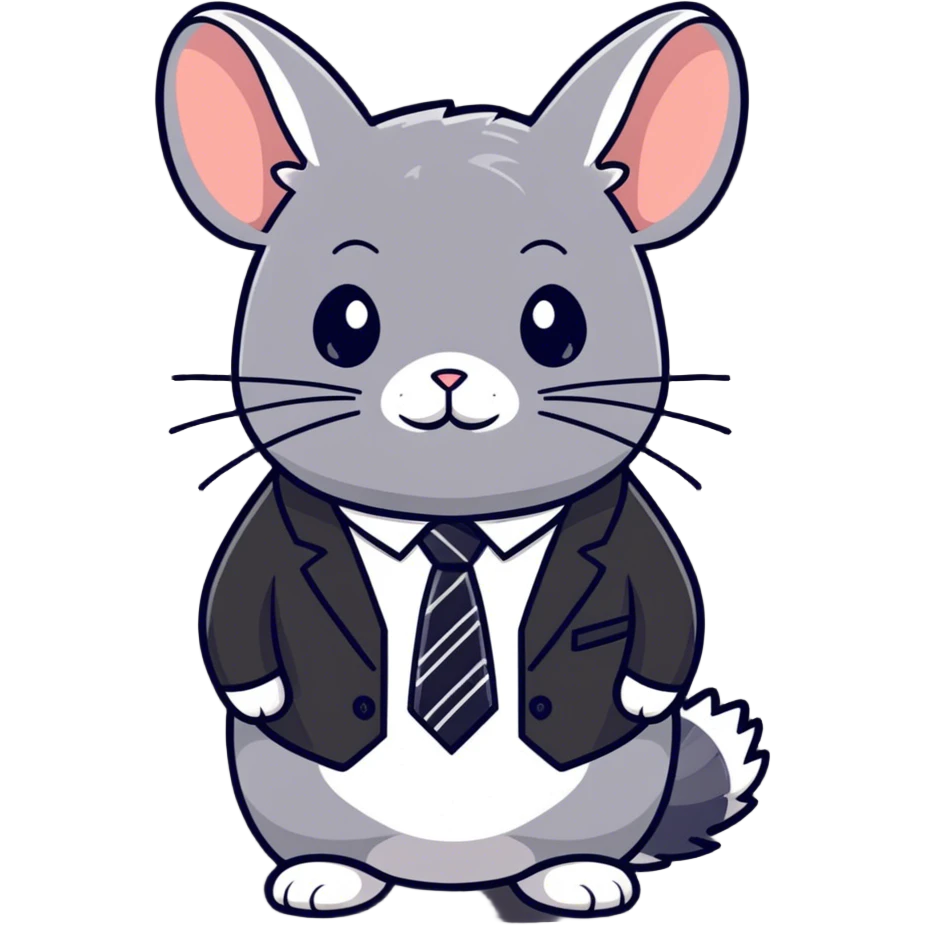 Chinchilla wearing a tie emoji