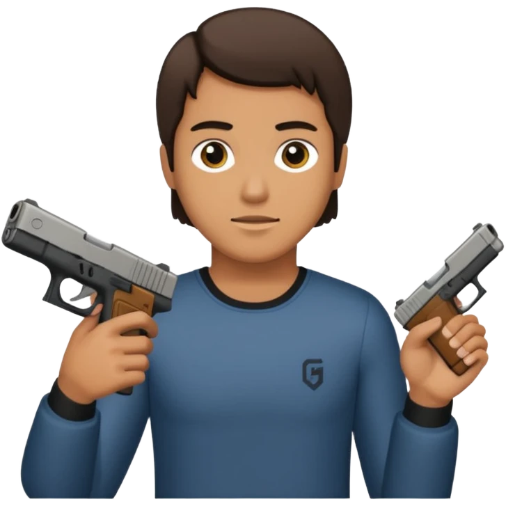Una cara con una glock17 emoji