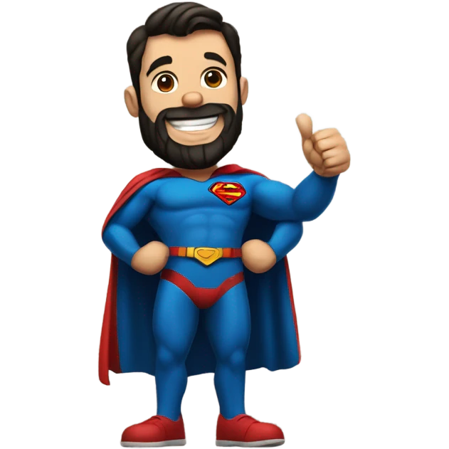 SUPERMAN WITH A BEARD GIVING A THUMBS UP emoji