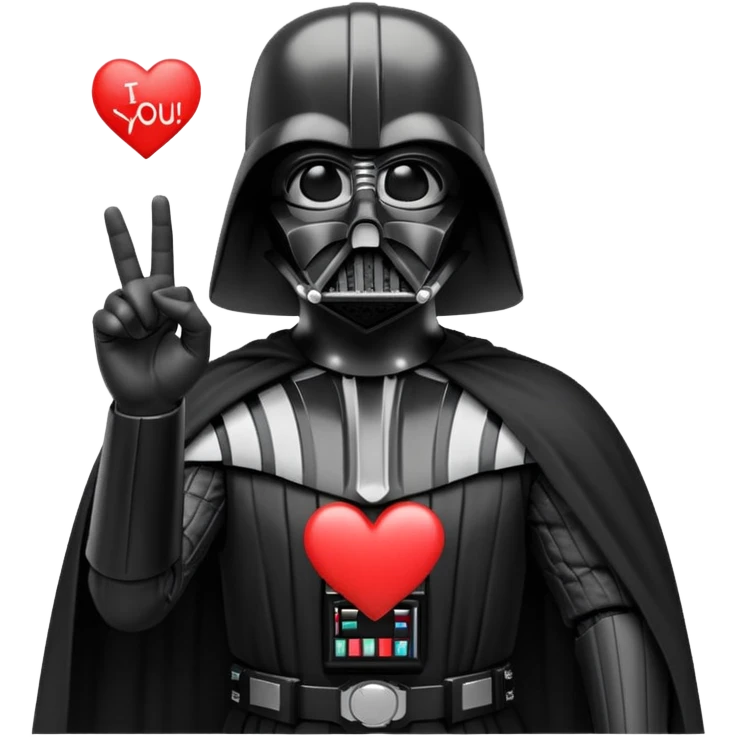 Darth giving I love you in ASL emoji