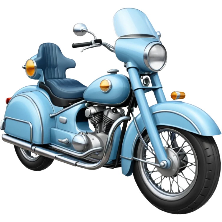 light blue sidecar motorcycle emoji