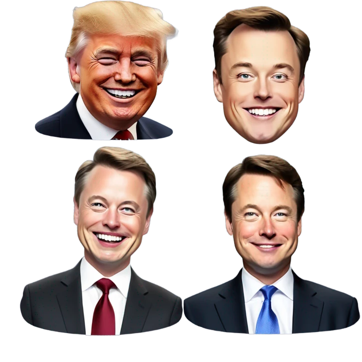 Elon musk, Jd vance, RFK JR, and donald trump laughing together emoji