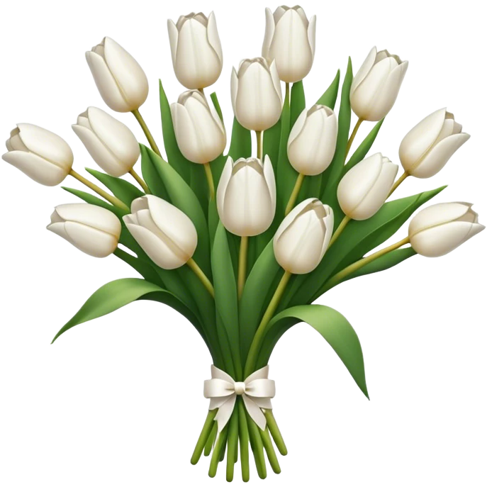 white tulip bouquet  emoji
