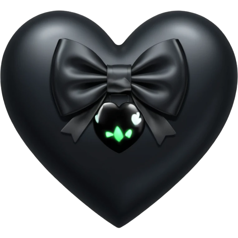 Black heart with black bow emoji