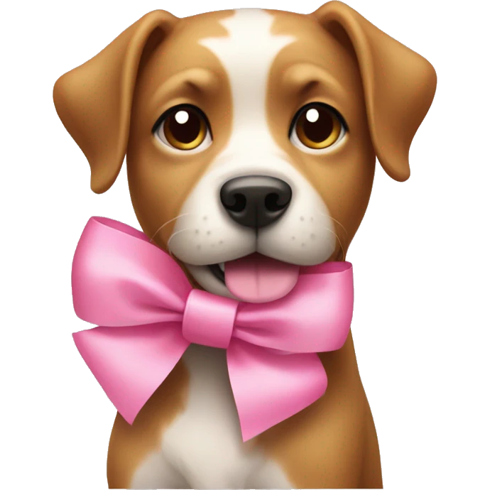 dog with a pink bow  emoji