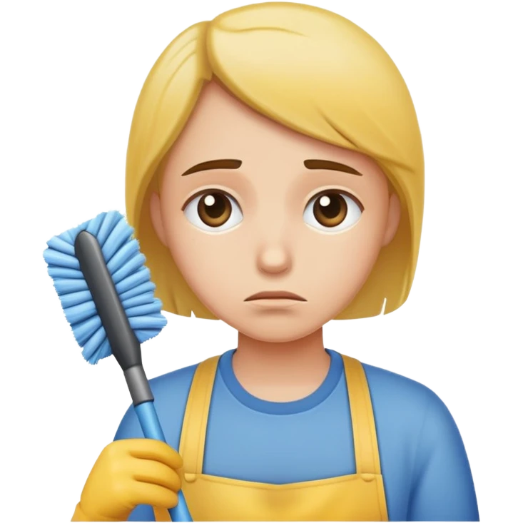 sad cleaning emoji