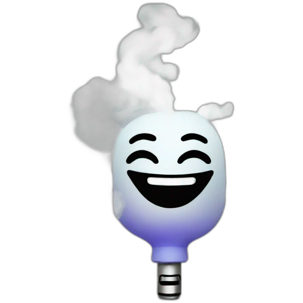 Vape happy with smoke emoji