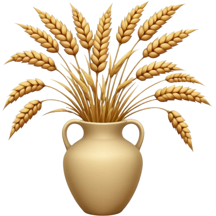 Dried grass and wheat in a beige vase emoji