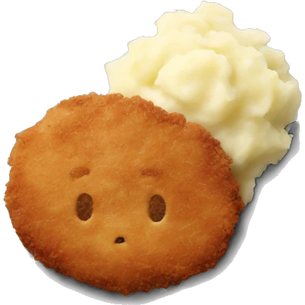 Cutlet with mashed potatoes emoji