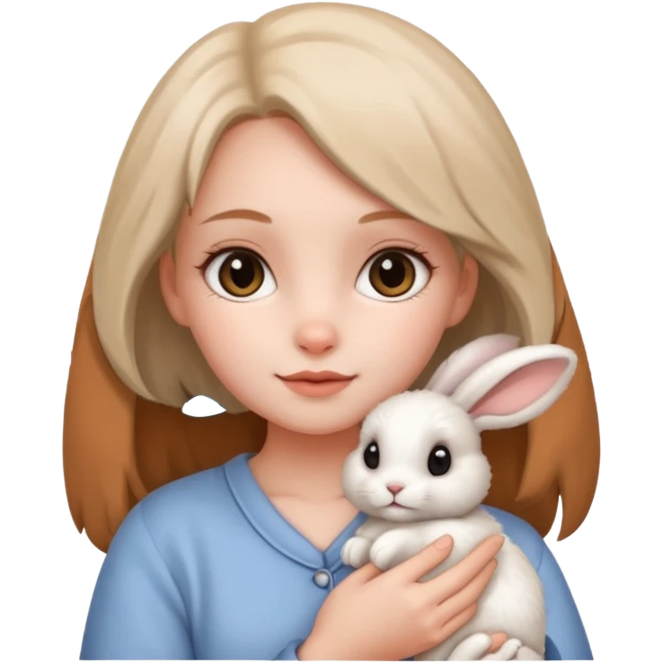 A girl with a cute rabbit  emoji