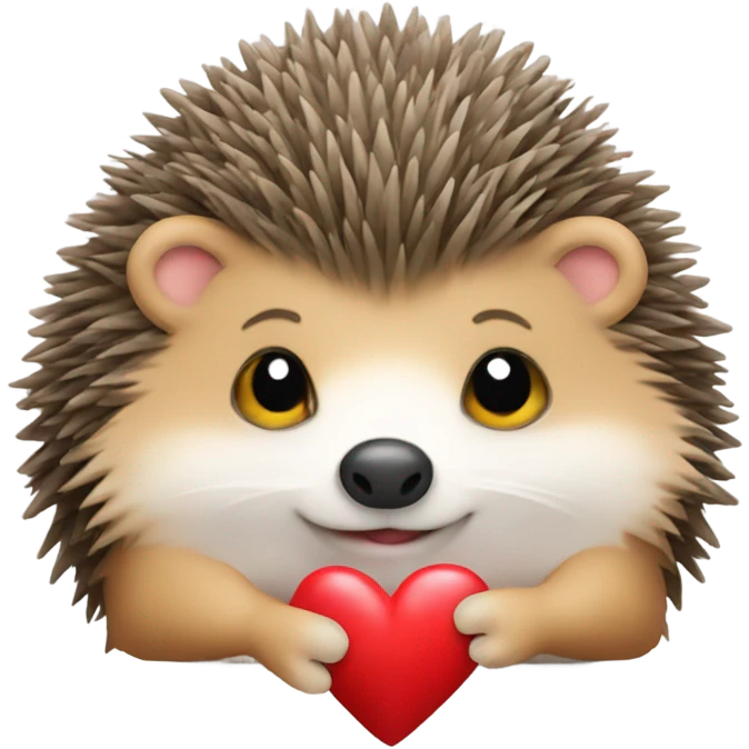the hedgehog holds the heart emoji