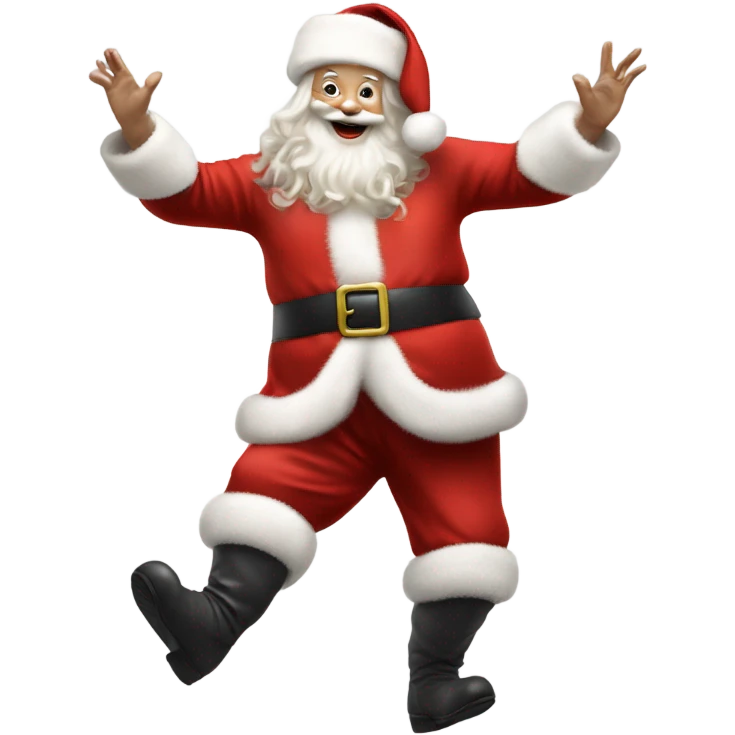 Hyper Realistic pale Dancing Santa  emoji
