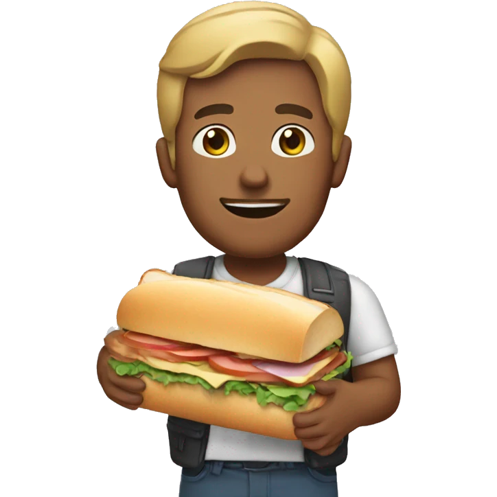 man with a sandwich emoji