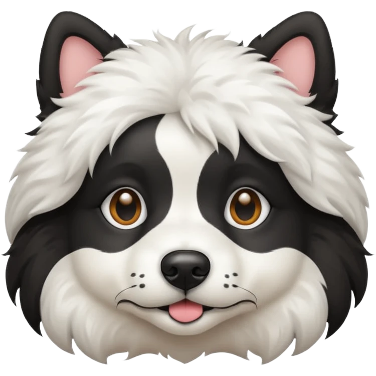 white black dog emoji