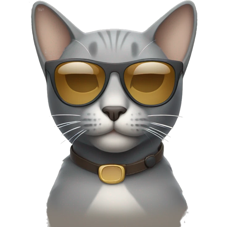 Gray cat with beige sunglasses  emoji
