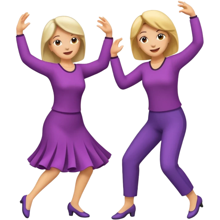 Two Middle Aged female friends dancing emoji