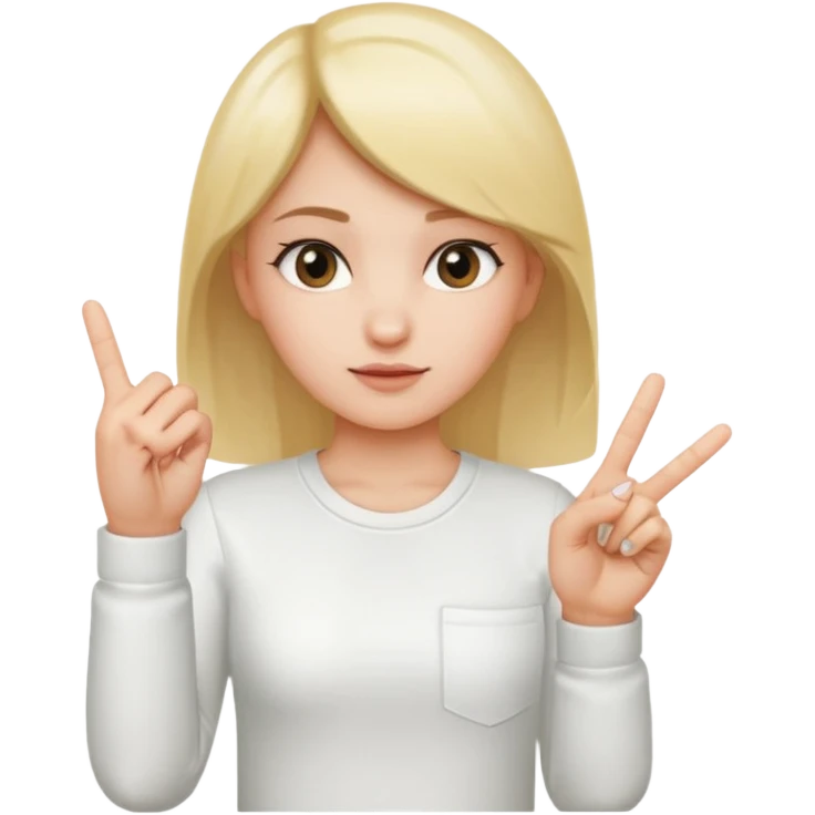 girl naked making a hand gesture showing that something is small: thumb and middle finger close together, other fingers closed emoji