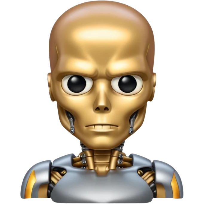 terminator with no hair gold silver bronze  emoji