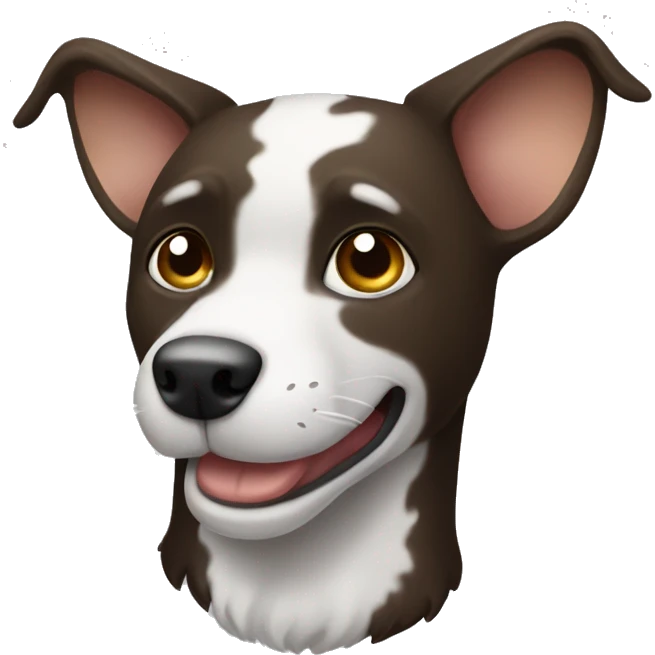 Perro ratonero blanco marrón y negro emoji