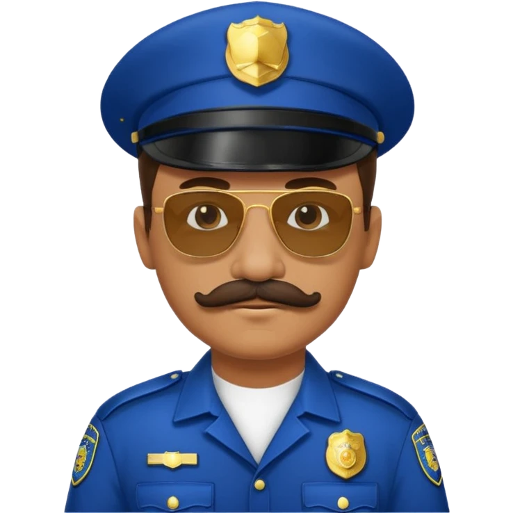 mustache police uniform with sunglasses emoji