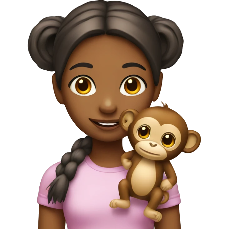 Girl with a monkey toy emoji