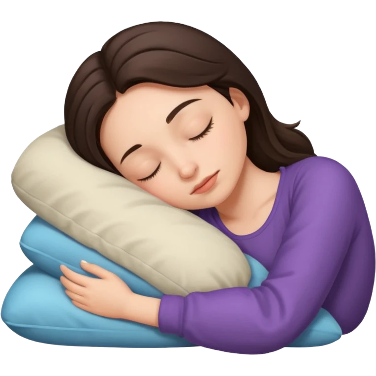 Brunette girl sleeping emoji