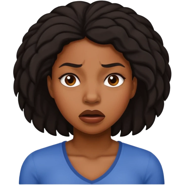 black woman with a look of frustration  emoji