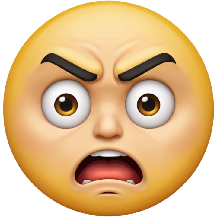 offended with mad eyebrows and open mouth normal yellow circle  emoji