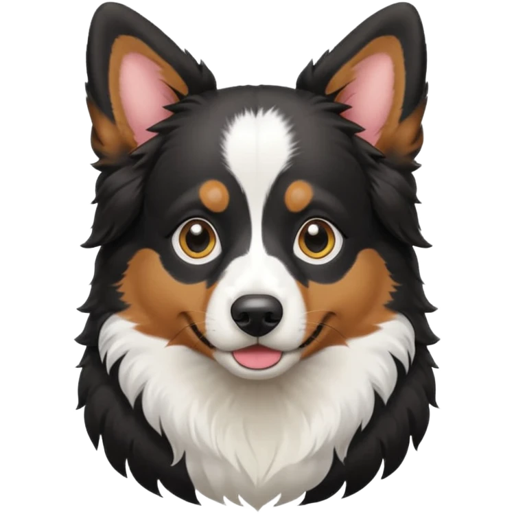 Tri color black toy Aussie Shepherd  emoji