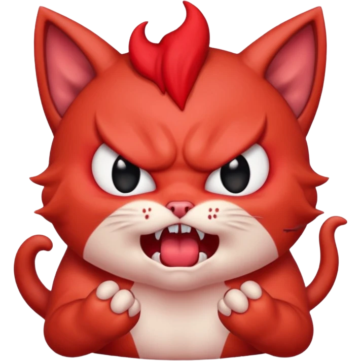  angry rage screaming loudly cryjng emoticon kawaii kitten devil very angry emoji