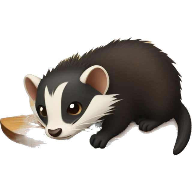 Stuffed Polecat on a plank emoji