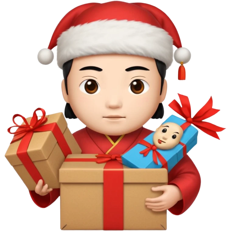 chinese Ming god hold carton box gift emoji