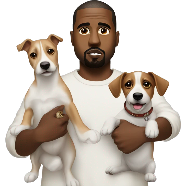 kanye with a jack russel dog emoji