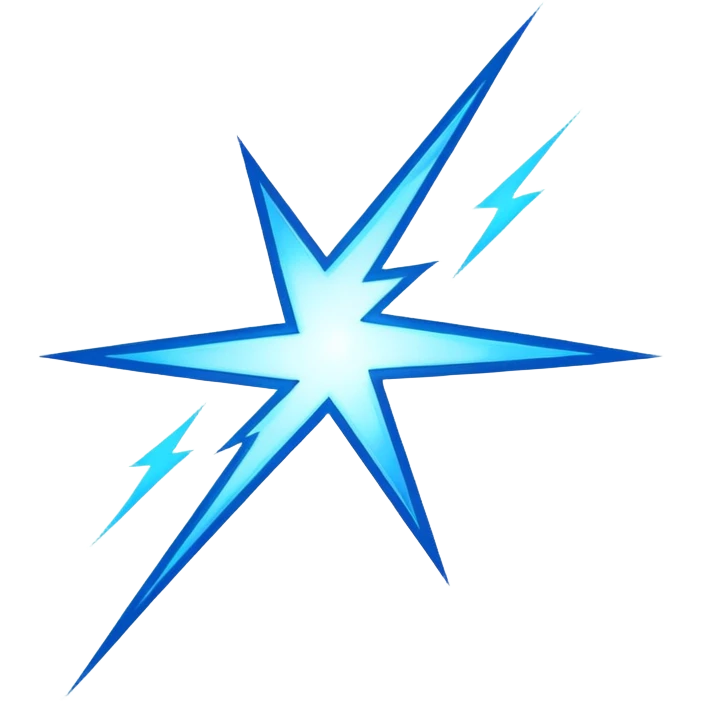 A glowing blue Smite 2 lightning bolt inside a crosshair. emoji