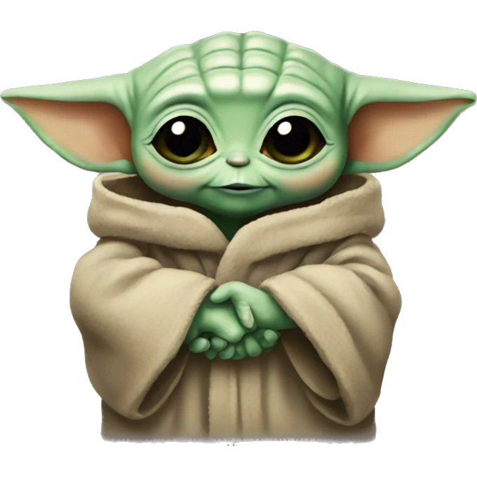two baby yoda holding hands emoji