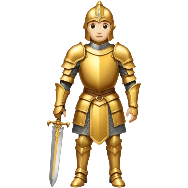 a knight in gold armor emoji