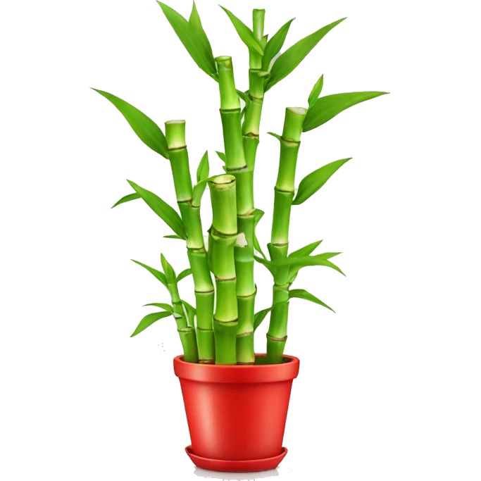 lucky bamboo in red pot emoji