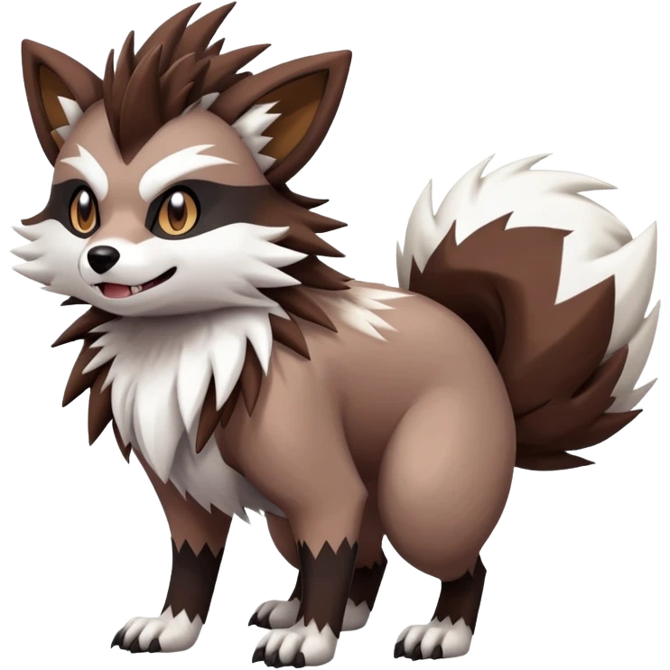 zigzagoon-Lycanroc-linoone-furret-Fakémon-hybrid-creature (full body)  emoji
